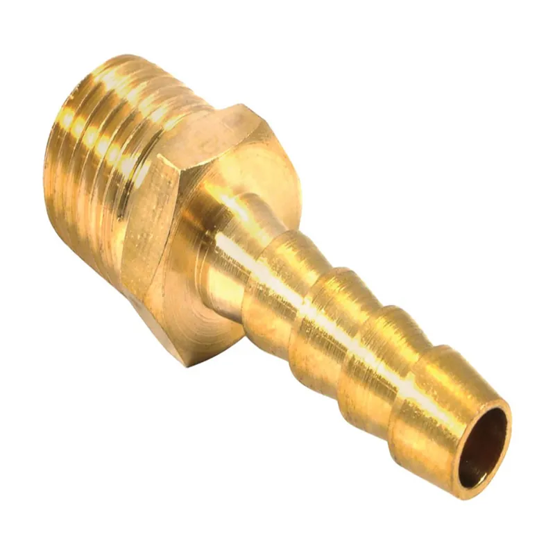 Brass Air Hose End 1/4 In. Male Npt X 1/4 In. Hose Barb Fitting