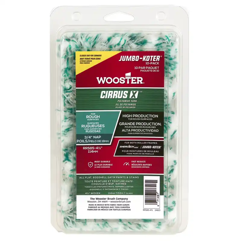 Wooster Cirrus X Yarn 4-1/2 In. W X 3/4 In. Jumbo Paint Roller Cover 10 Pk
