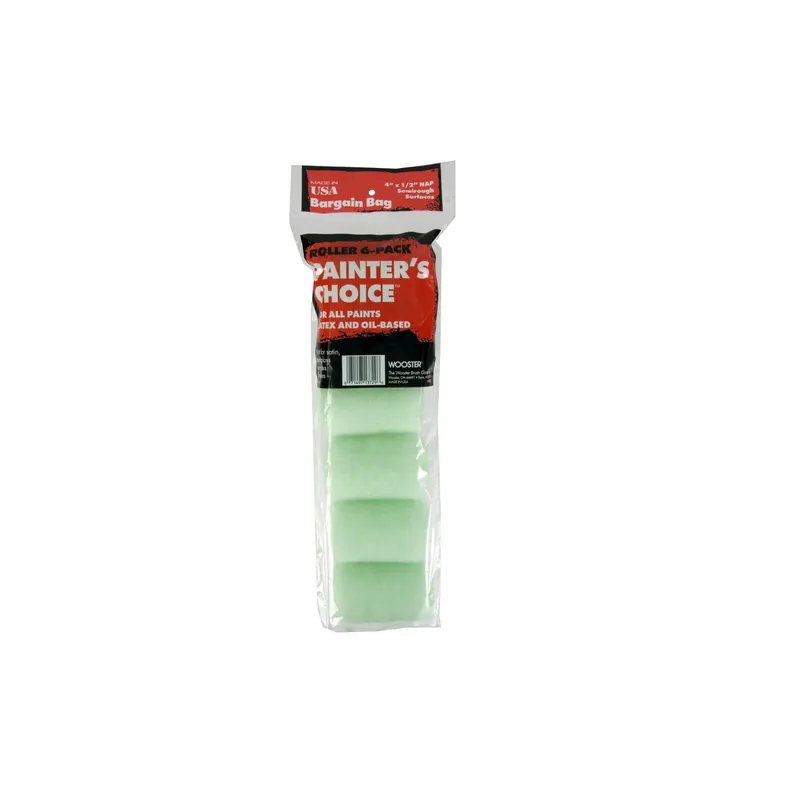 Wooster Painter‘s Choice Fabric 4 In. W X 1/2 In. Trim Paint Roller Cover 6 Pk