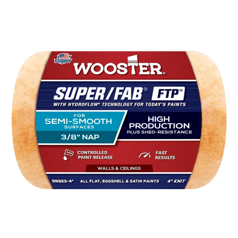 Wooster Super/Fab Knit 4 In. W X 3/8 In. Trim Paint Roller Cover 1 Pk