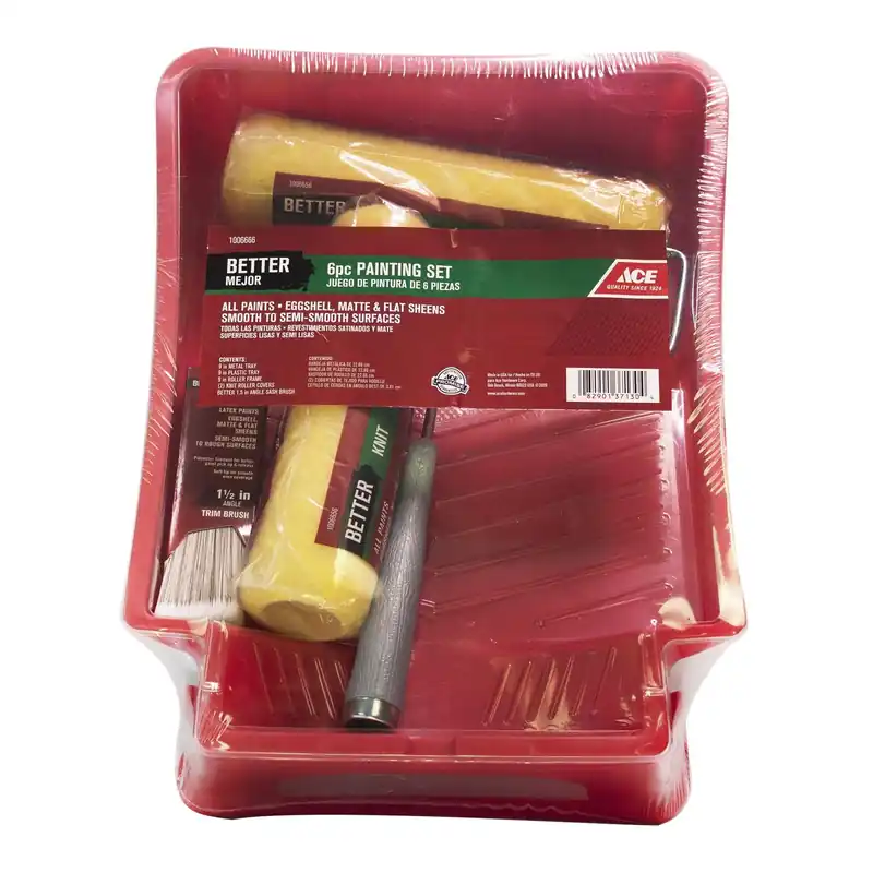 Plastic Paint Tray Set - 10 In. W X 13 In. L With 6 Essential Tools