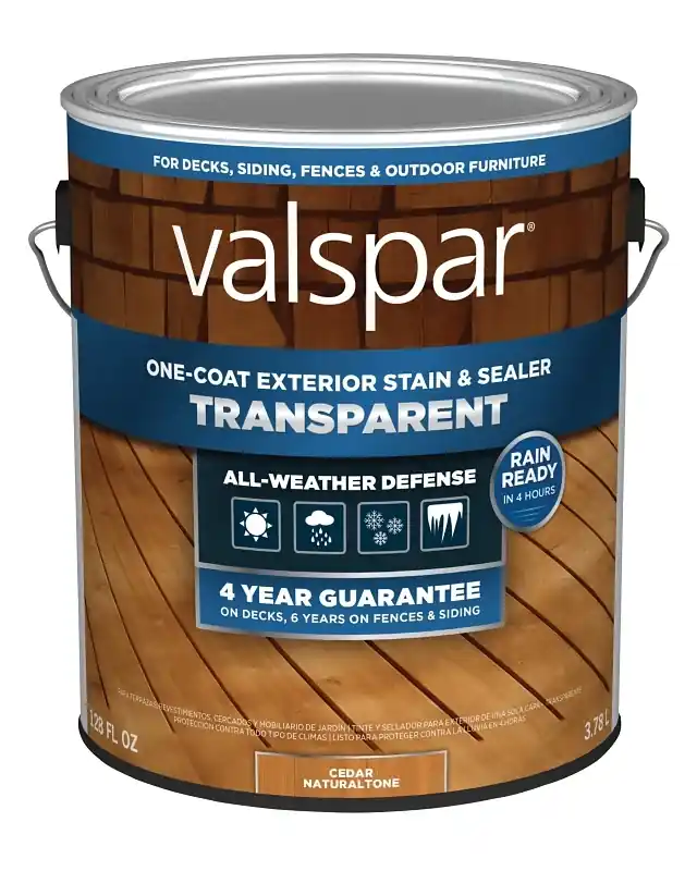 One-Coat Transparent Stain & Sealer, Cedar Natural Tone, 1 Gallon