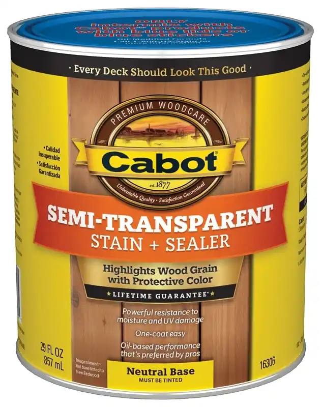 Semi-Transparent Deck & Siding Stain, Neutral Base, Qt.