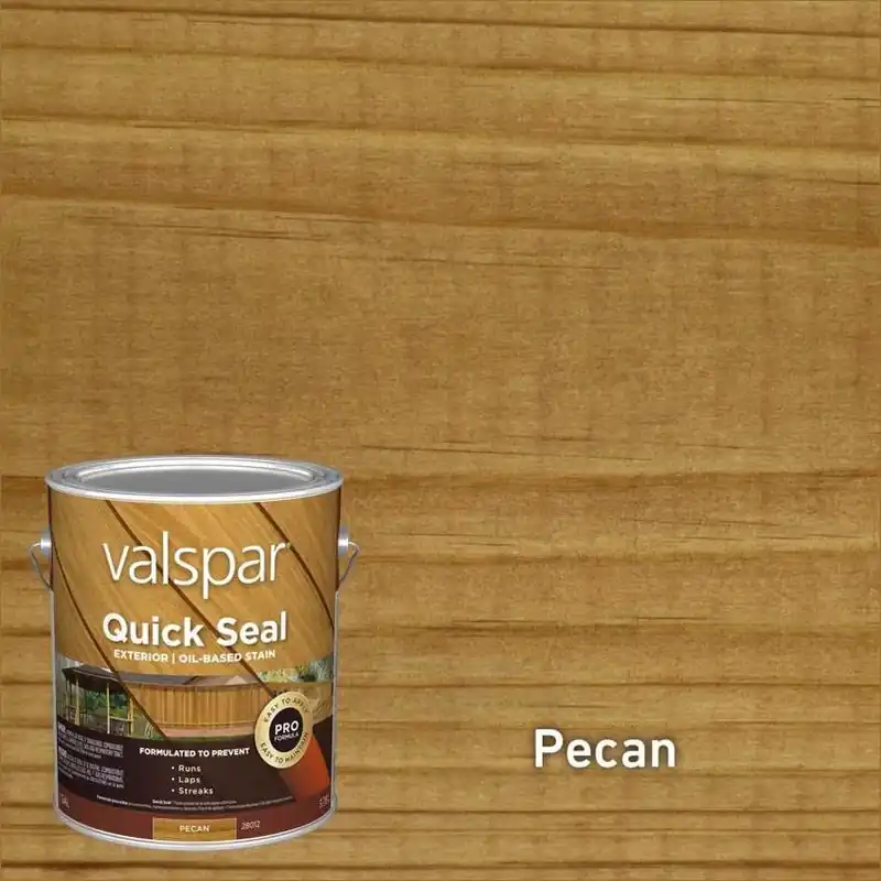 Pecan Semi-Transparent Exterior Wood Stain – 1 Gal Quick Seal By Valspar