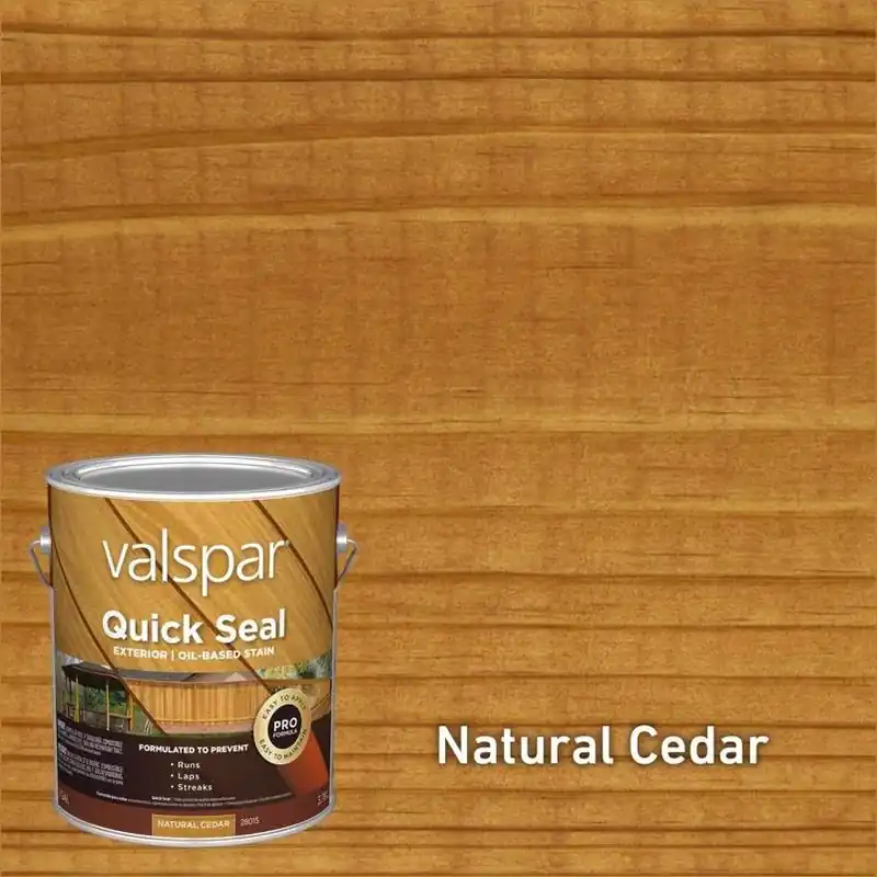 Valspar Quick Seal Natural Cedar Semi‑Transparent Exterior Stain – 1 gal Oil‑Based Alkyd