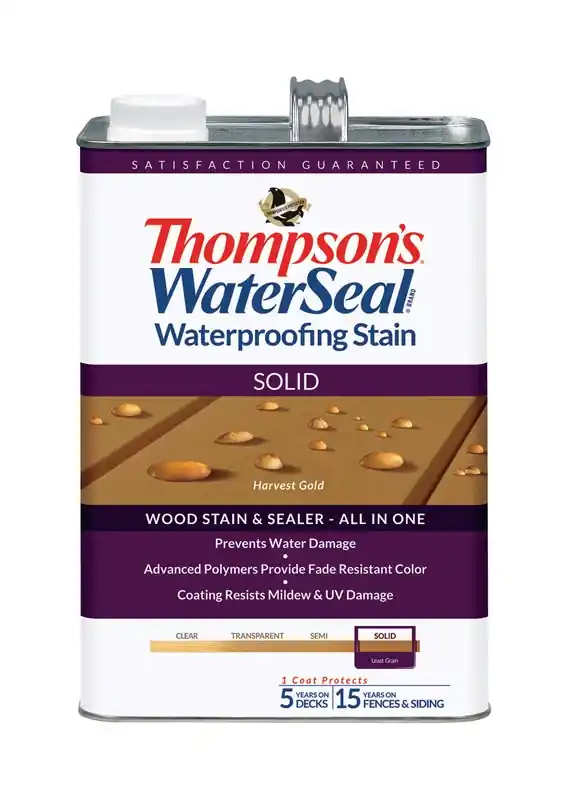 Solid Harvest Gold Waterproofing Wood Stain And Sealer 1 Gallon