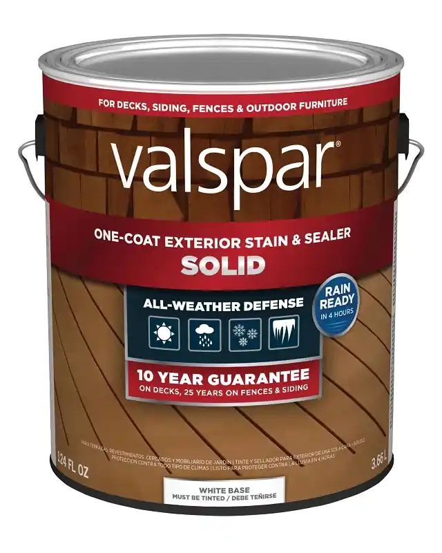 One-Coat Solid Stain & Sealer, White Base, 1 Gallon