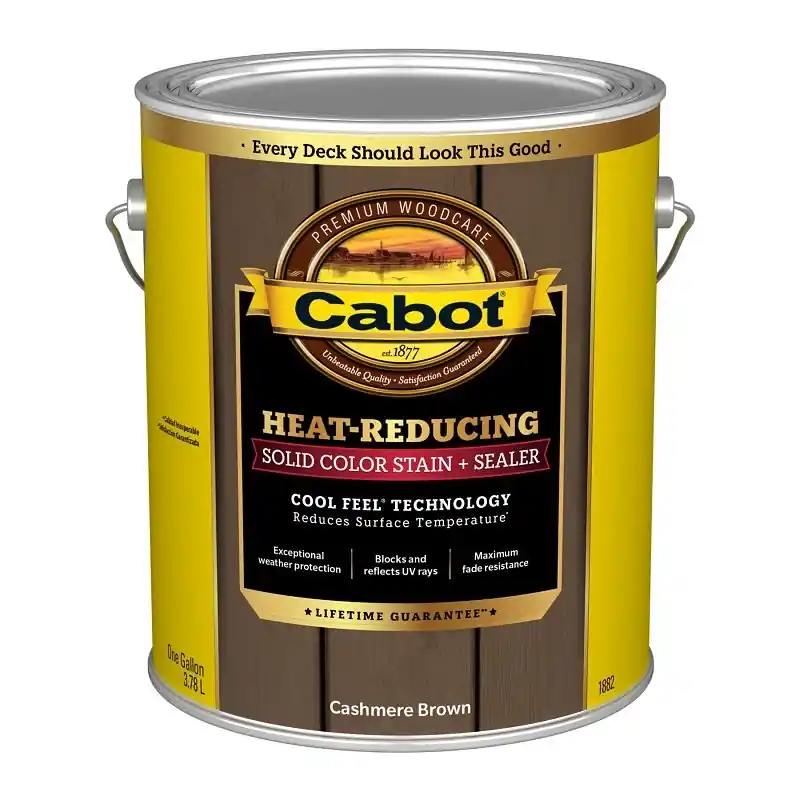 Cabot Heat-reducing Solid Color Stain And Sealer, Cashmere Brown, 1 Gallon