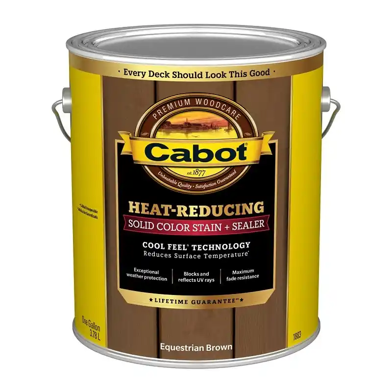 Cabot Heat-reducing Solid Color Stain And Sealer, Equestrian Brown, 1 Gallon