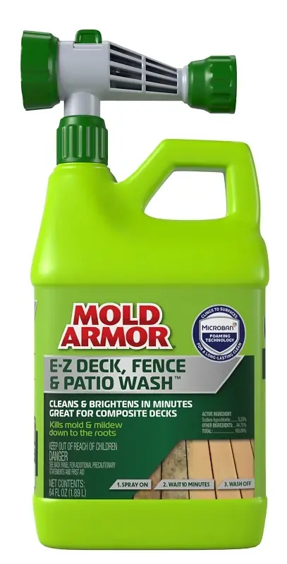 EZ Deck Fence And Patio Wash Mold And Mildew Cleaner 64 Ounce Bottle