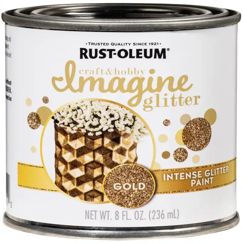 Imagine 8 Oz. Intense Gold Glitter Paint For Craft & Hobby Projects