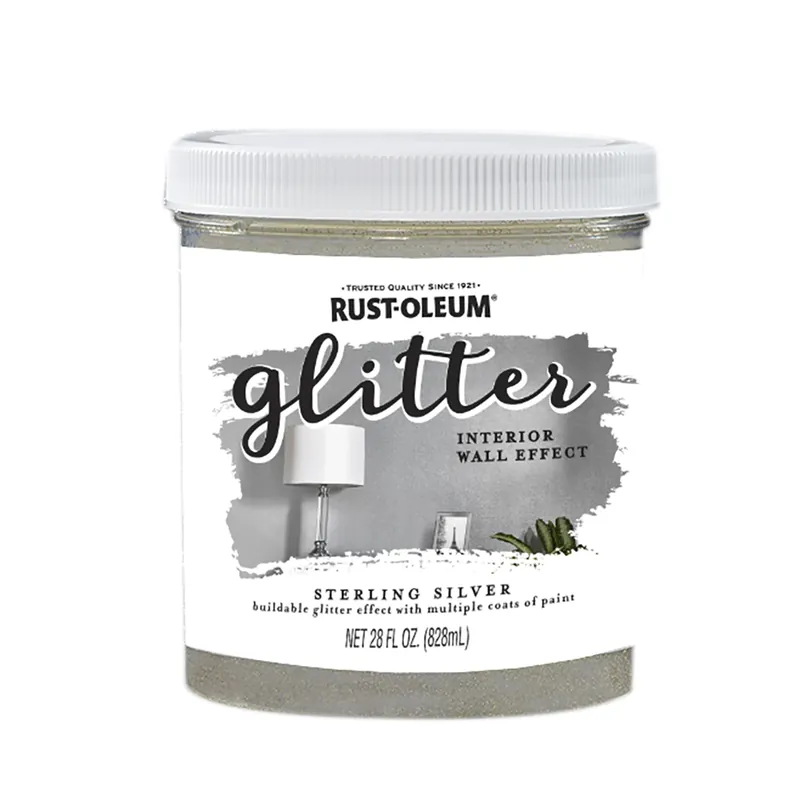 Rust-Oleum Glitter Sterling Silver Water-Based Glitter Paint Interior 28 Oz