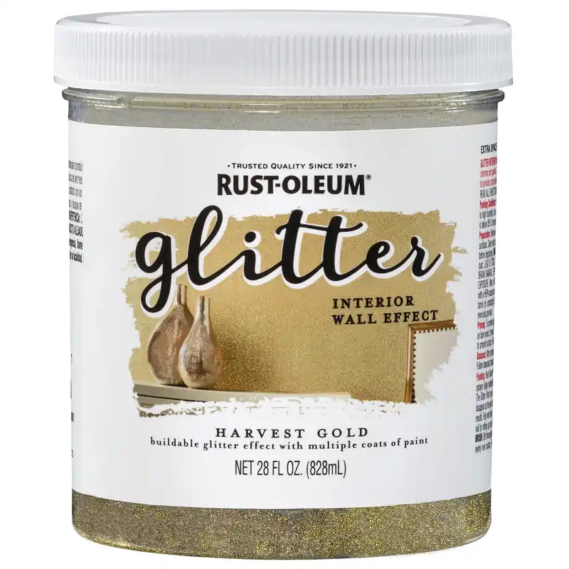 Rust-Oleum Glitter Harvest Gold Water-Based Glitter Paint Interior 28 Oz