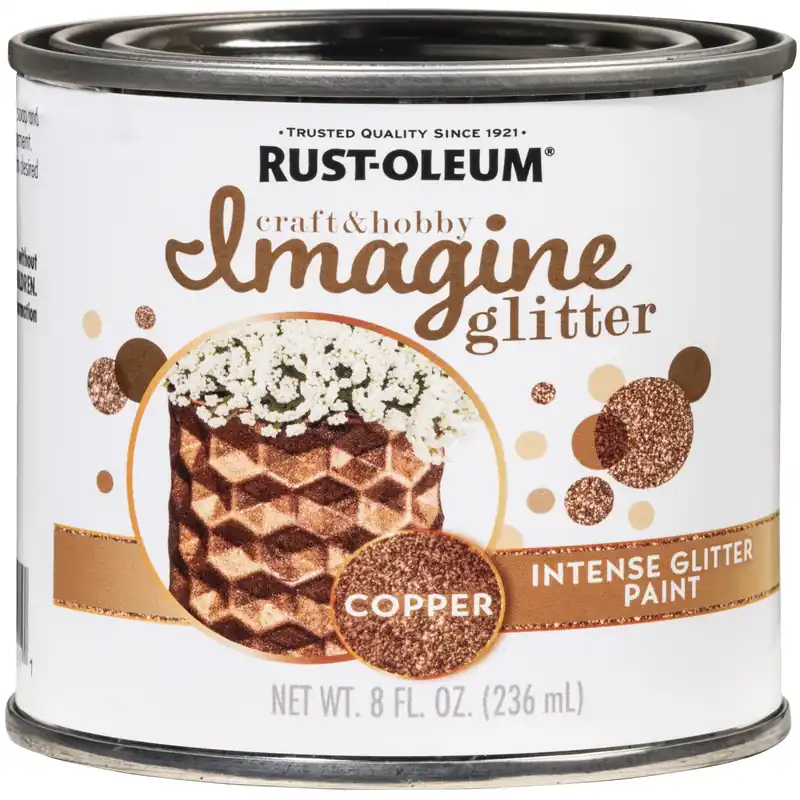 Rust-Oleum Imagine Glitter Copper Water-Based Glitter Paint Interior 8 Oz