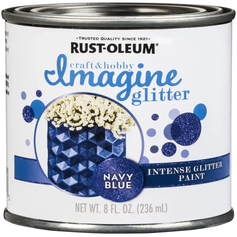 Imagine Glitter Navy Blue Water-based Glitter Paint Interior 8 Oz