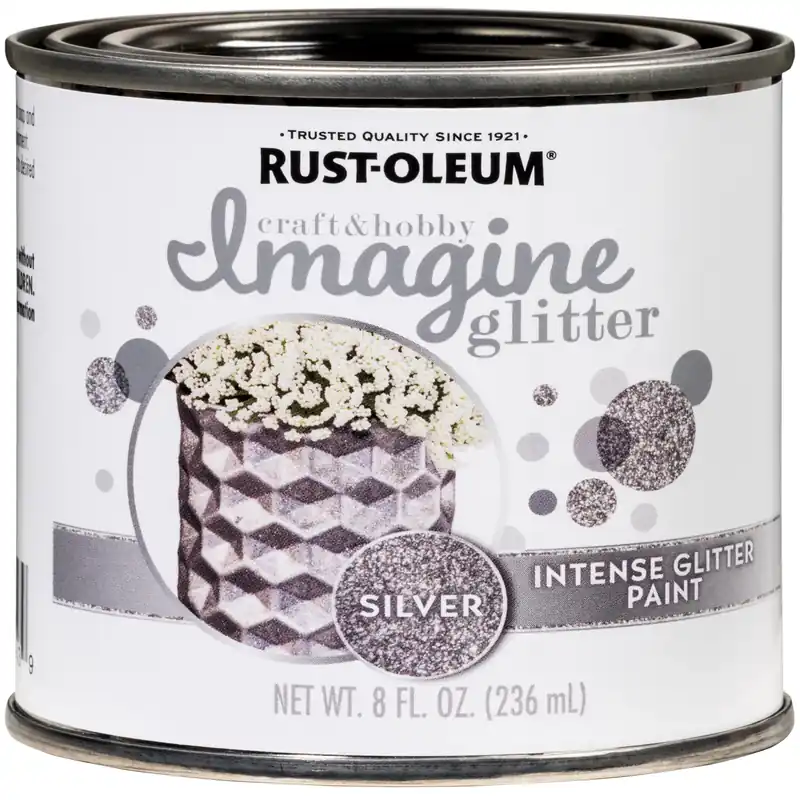 Imagine Craft & Hobby 8 Oz. Intense Silver Glitter Paint - Water-based