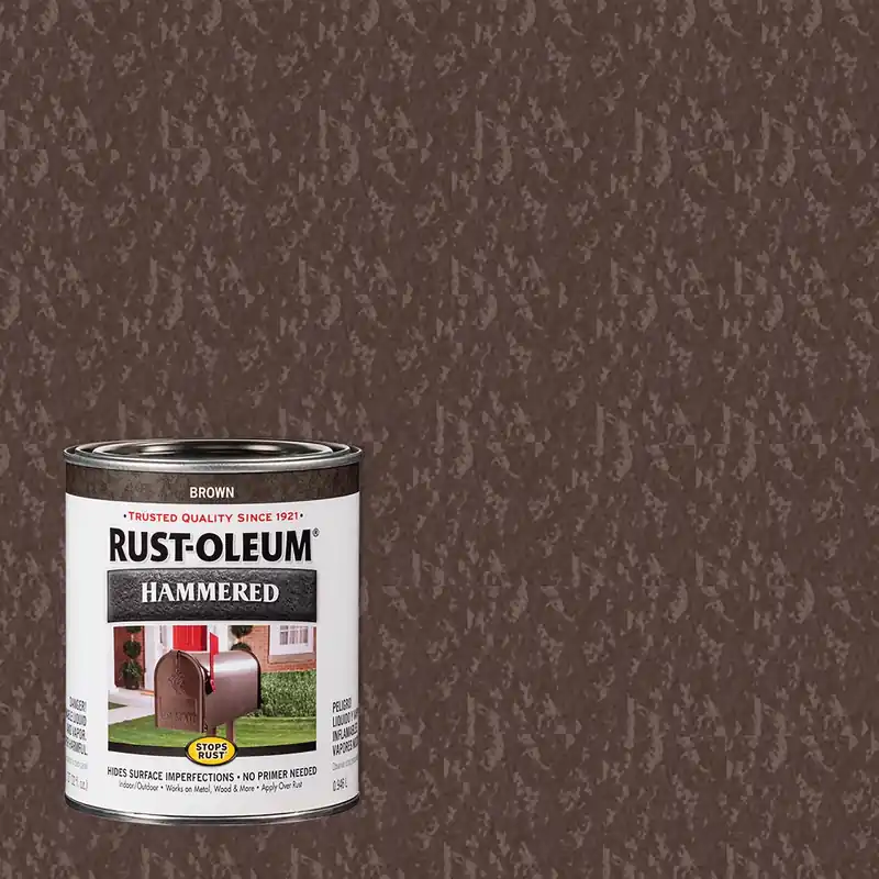 Hammered Rust Preventative Paint, Brown, Qt.