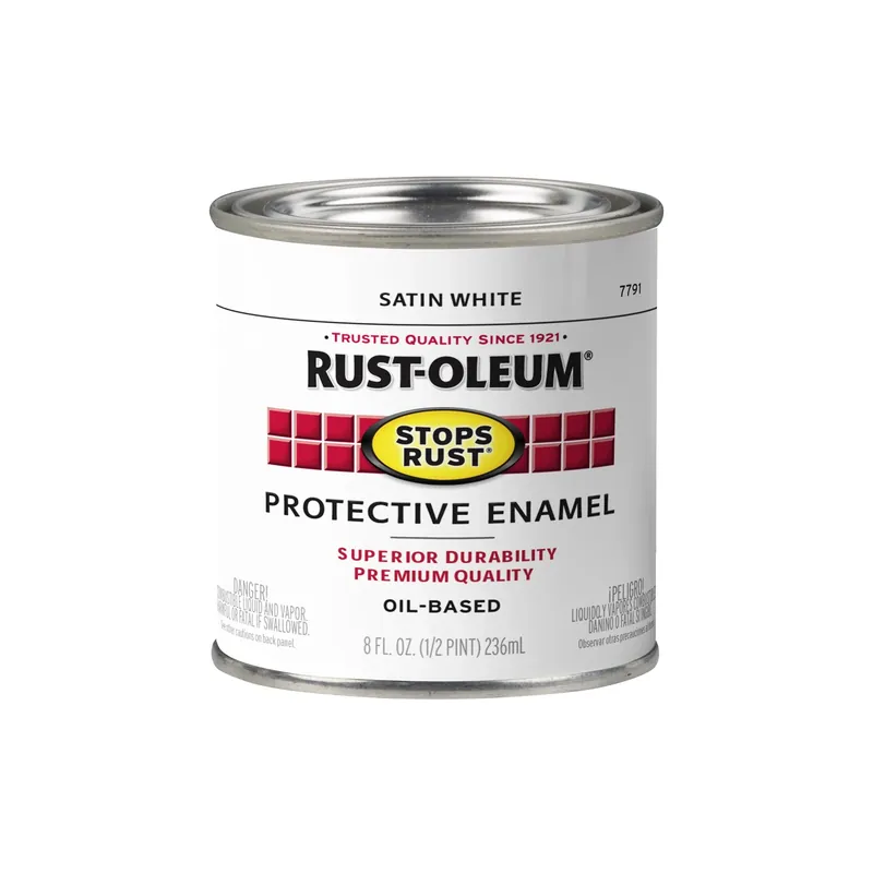 White Satin Stops Rust Enamel, 1/2 Pint