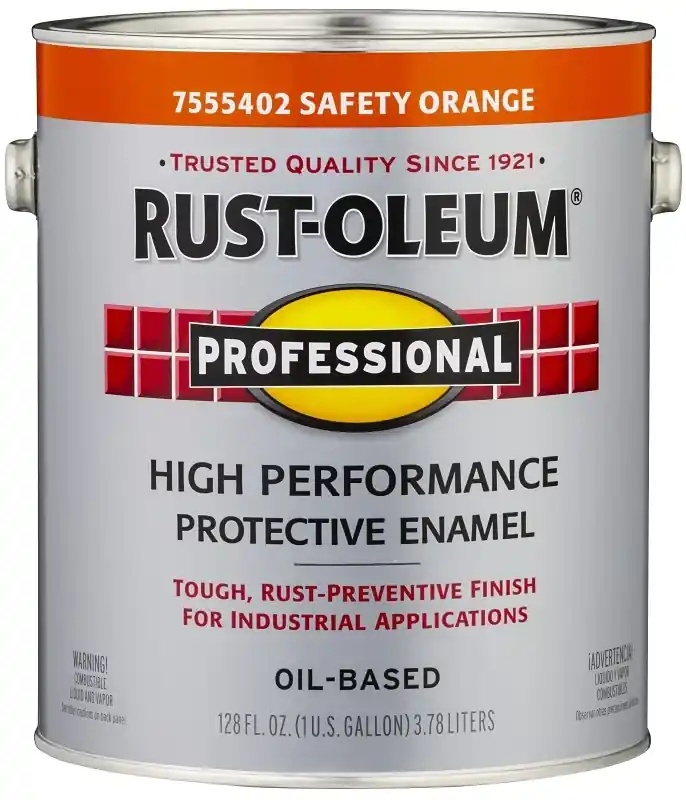 Industrial Enamel, Safety Orange, 1 Gallon - High-gloss Finish