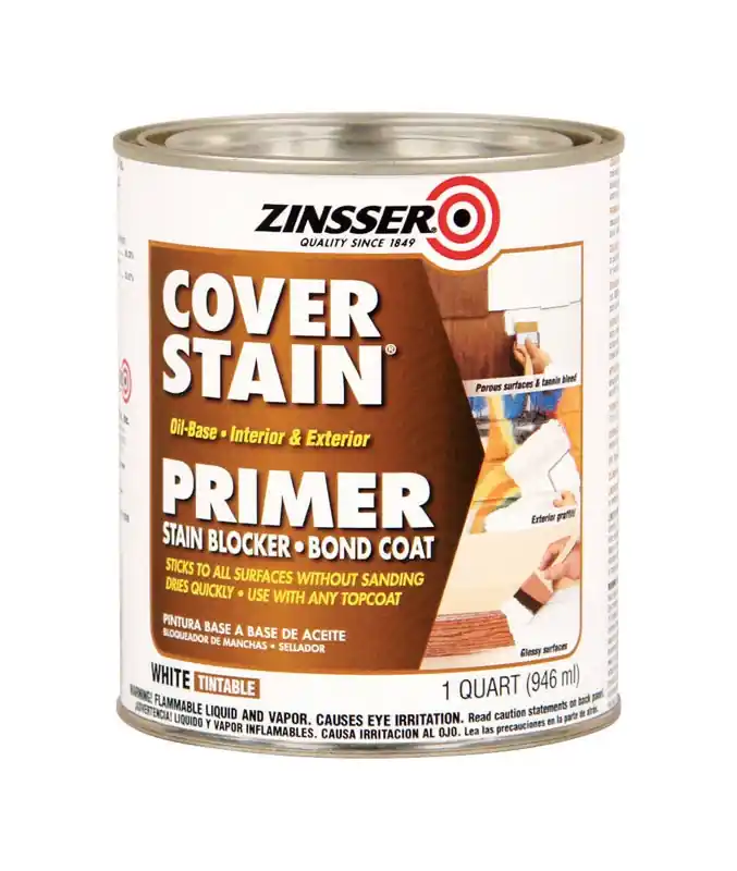 Cover Stain White Primer 1 Quart - High Hide Stain Blocking Formula
