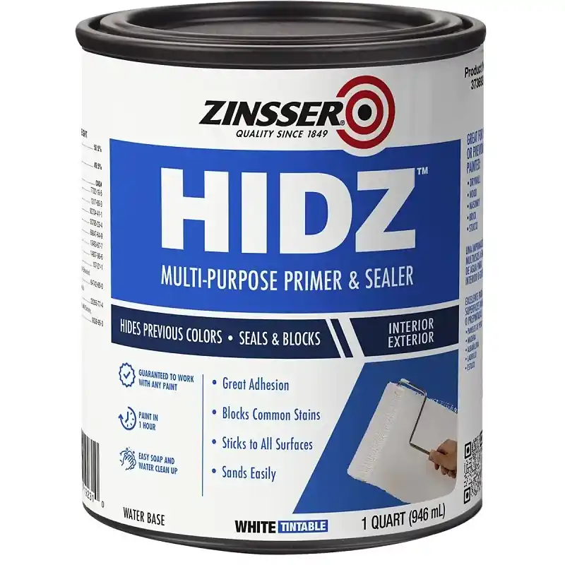 Zinsser Hidz White Water-based Primer And Sealer, 1 Quart
