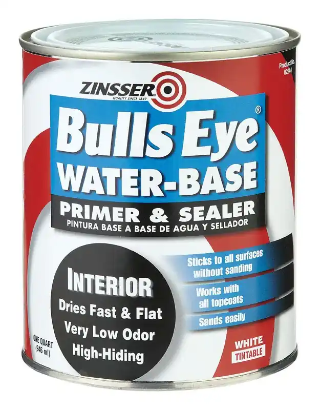 Zinsser Bulls Eye White Flat Water-Based Acrylic Primer And Sealer 1 Qt