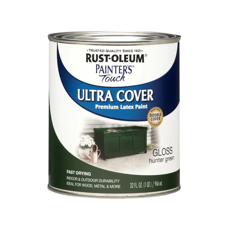 Painter‘s Touch Ultra Cover Latex Paint, Hunter Green Gloss, 1-Qt.