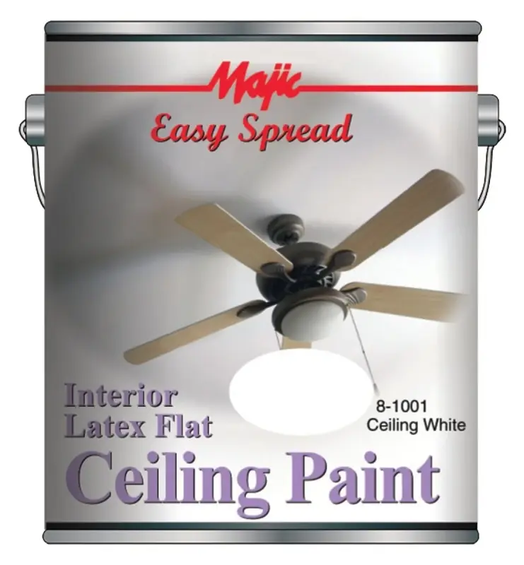 Interior Flat Latex Ceiling Paint, White, Gallon - Model 8-1001-1