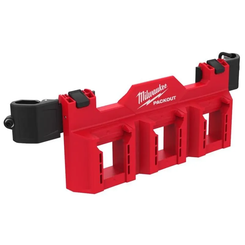 Milwaukee PACKOUT 48-22-8603 3‑Compartment M18 Battery Rack – Rugged ABS/Polycarbonate Storage