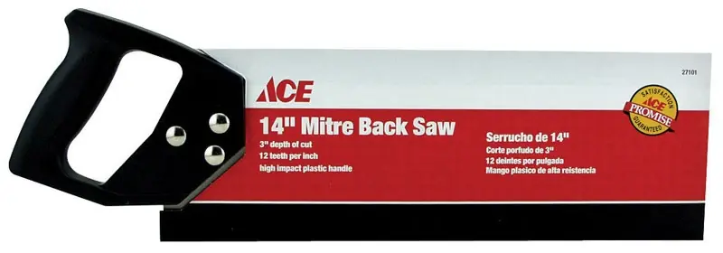 14 Inch Mitre Back Saw 12 Tpi With Plastic Handle And Reinforced Steel Back