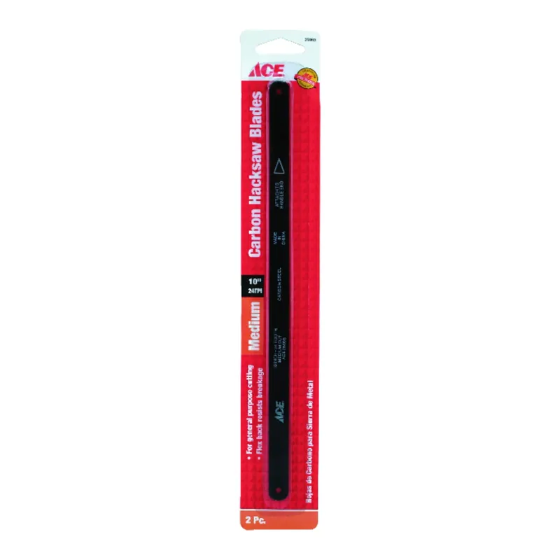 Ace 10 In. Carbon Steel Hacksaw Blade 24 TPI 2 Pk