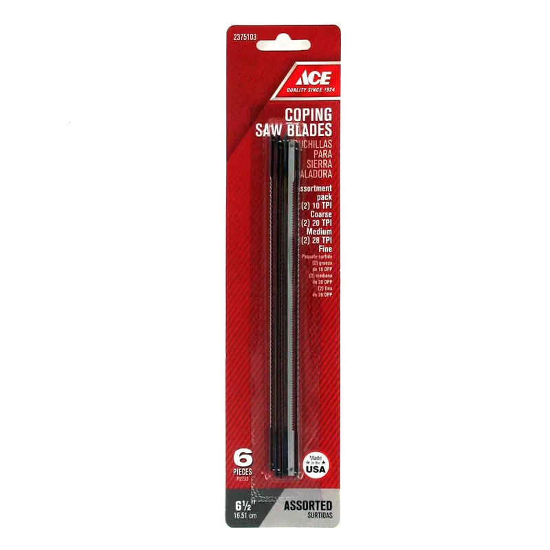 Ace 6 In. Carbon Steel Variety Coping Saw Blade 6 Pk