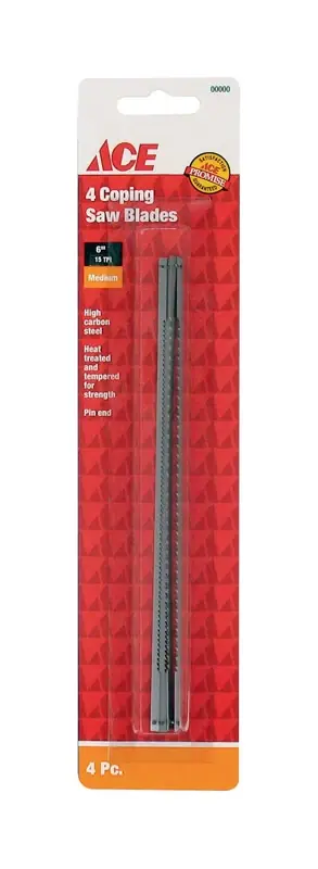 Ace 6.5 In. Carbon Steel Coping Saw Blade 15 TPI 4 Pk