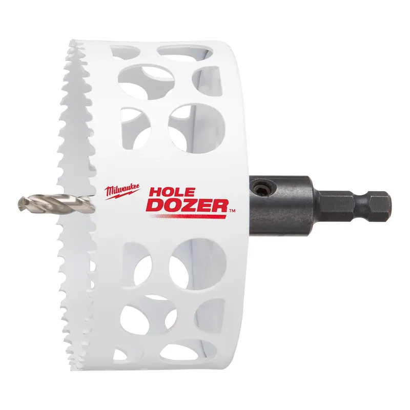 Milwaukee Hole Dozer 4 In. Bi-Metal 2 In. L X 3/8 In. D Hole Saw With Arbor And Pilot Bit Arbor Incl