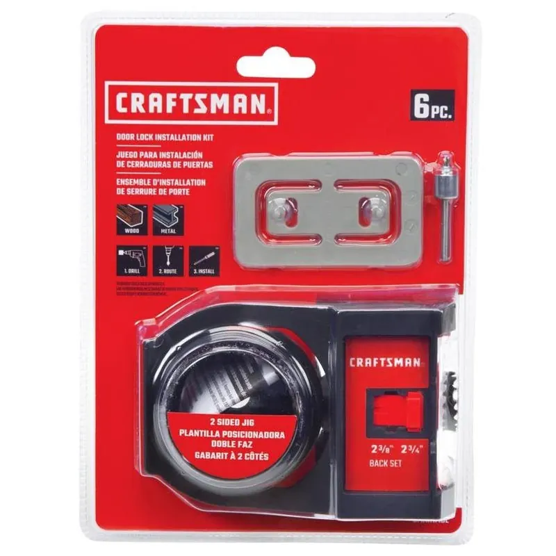 CRAFTSMAN Bi‑Metal Door Lock Installation Kit – 6‑Piece Set For Wood & Metal Doors