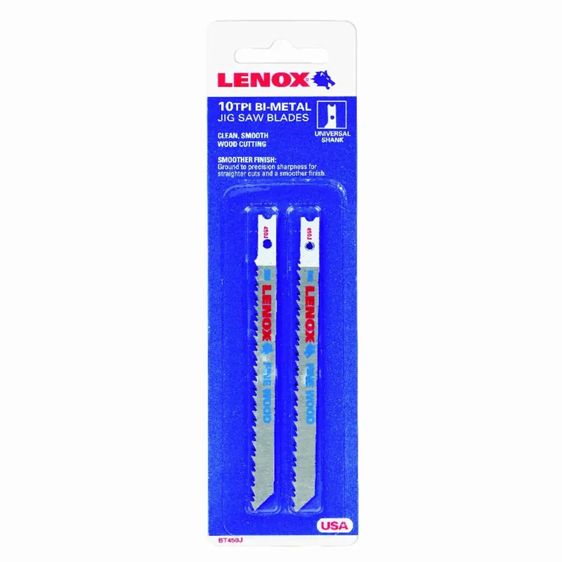Lenox 4 In. Bi-Metal U-Shank Jig Saw Blade 10 TPI 2 Pk