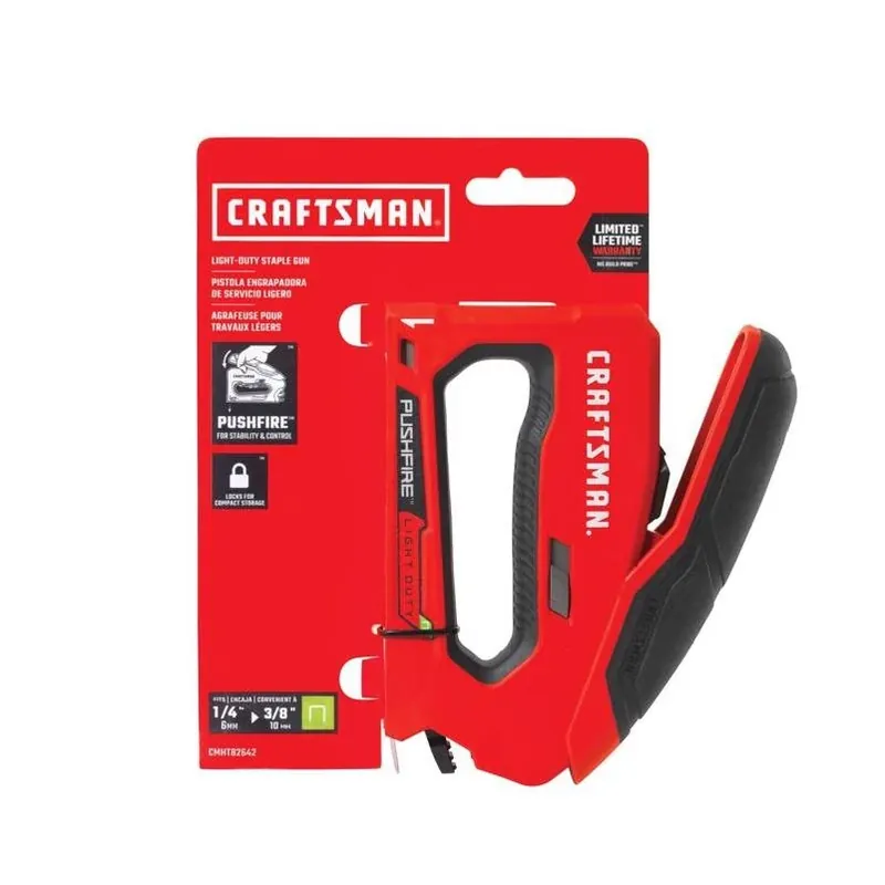 Craftsman PushFire Reverse Squeeze 1/4" Stapler – Black/Red