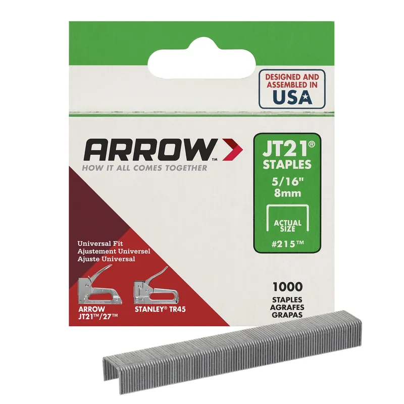 Arrow JT21 7/16 In. W X 5/16 In. L 23 Ga. Wide Crown Light Duty Staples 1000 Pk