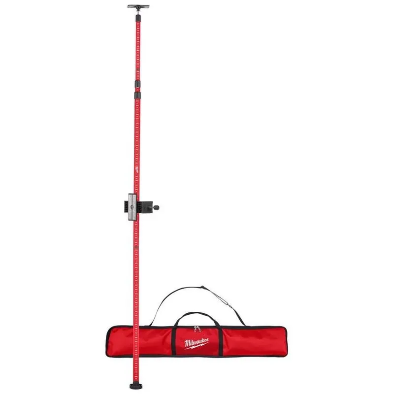 Milwaukee 4.9‑Foot Red Telescoping Laser Pole – Precision Alignment Tool