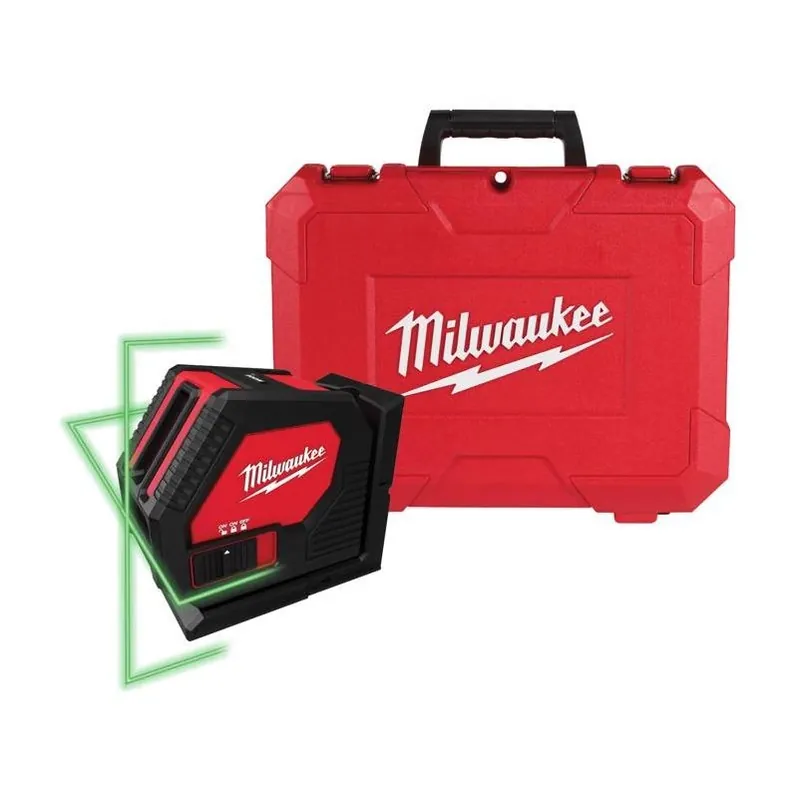 Milwaukee Tool Green Cross Line Laser, 165 Ft Range, Model 3421