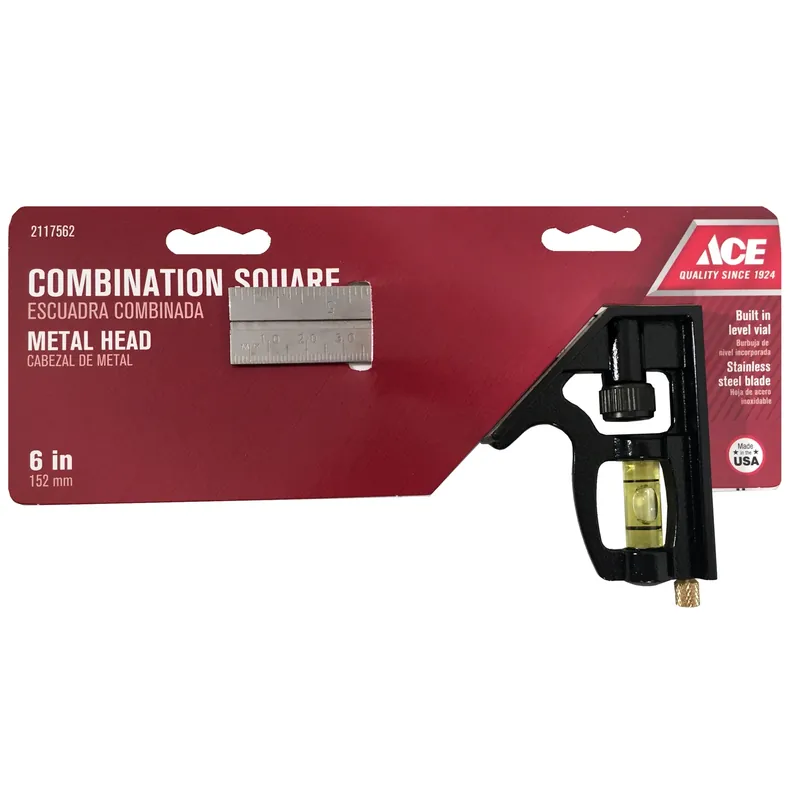 6 In. L X 3-1/2 In. H Stainless Steel Combination Square With Auto-lock