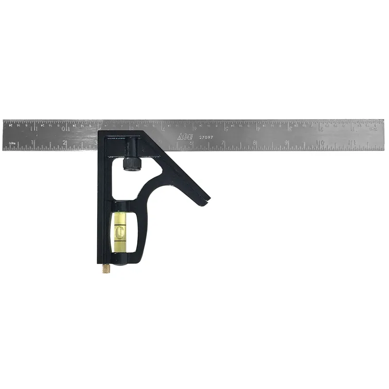 12 In. L X 4-3/4 In. H Stainless Steel Combination Square With Auto-lock
