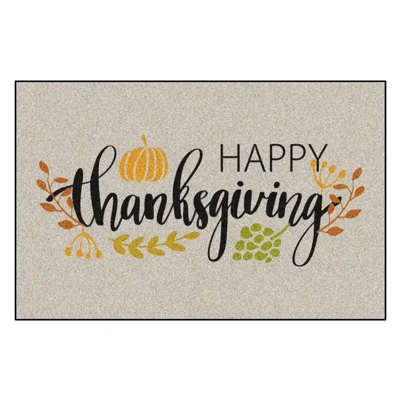 Thanksgiving Rubber Door Mat 30x20 – Multi‑Color Eco‑Friendly Indoor/Outdoor