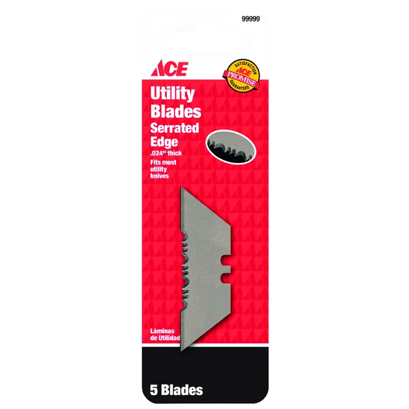 Ace 0.024 In. Carbon Steel Serrated Replacement Blade 5 Pk