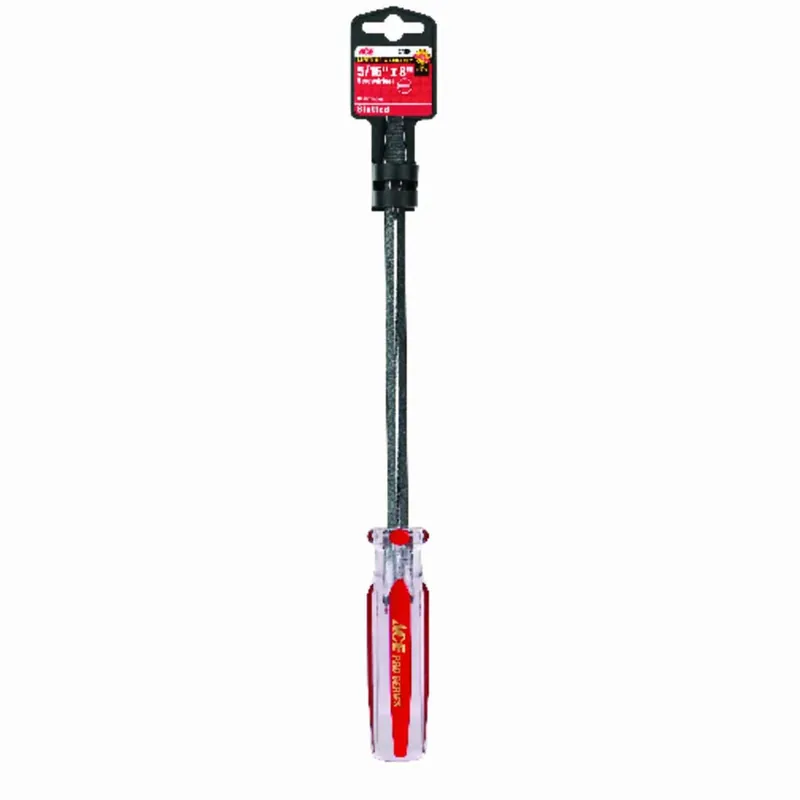 8 In. Slotted Screwdriver 5/16 In. Steel Black With Chemical-resistant Handle