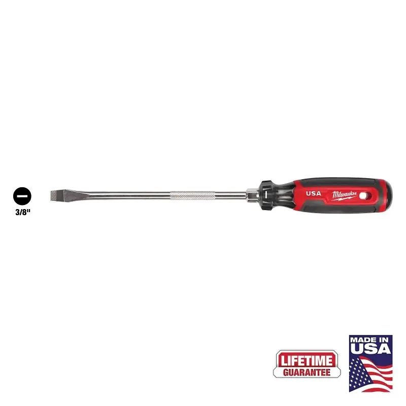 Milwaukee Made In USA Cushion Grip 3/8 In. Slotted Made In USA Screwdriver 1 Pk