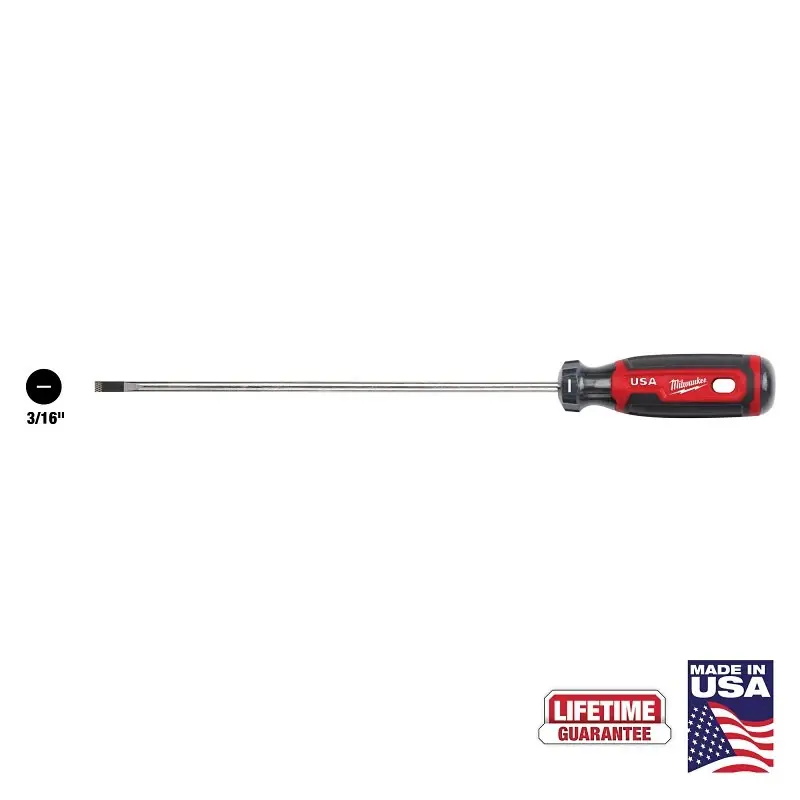 Milwaukee Made In USA Cushion Grip 3/16 In. Cabinet Made In USA Screwdriver 1 Pk