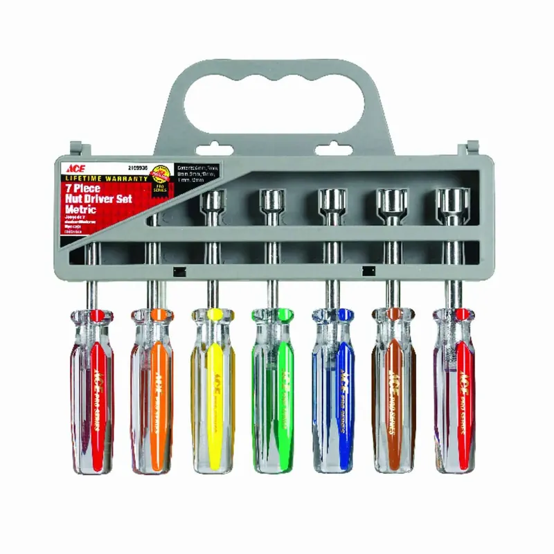 Multi Size Metric Nut Driver Set 7 In. L 7 Piece Set With Carry Rack
