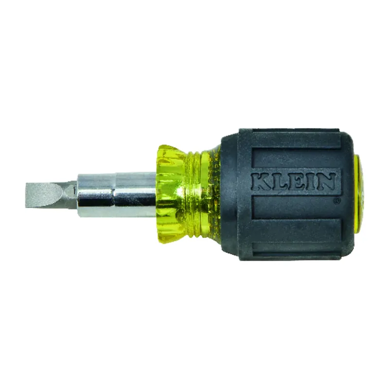 Multi-Bit Screwdriver / Nut Driver, Stubby, Holds 4 Bits, Cushion Grip
