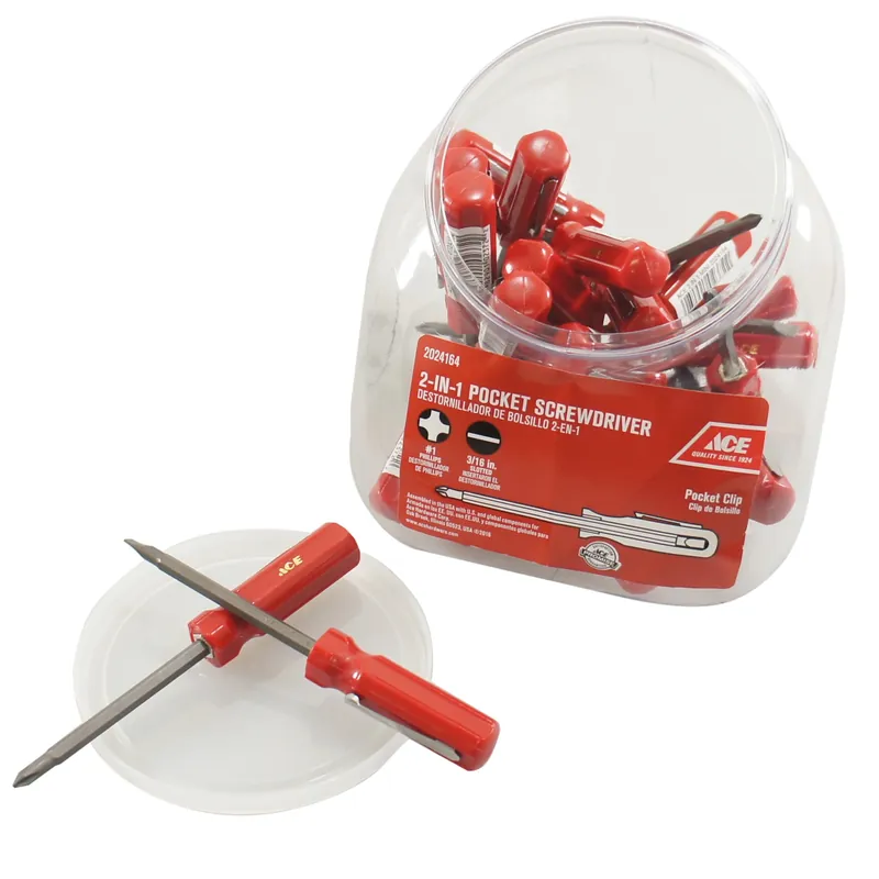 Ace 3 In. L Phillips/Slotted Pocket Screwdriver 1 Pc.